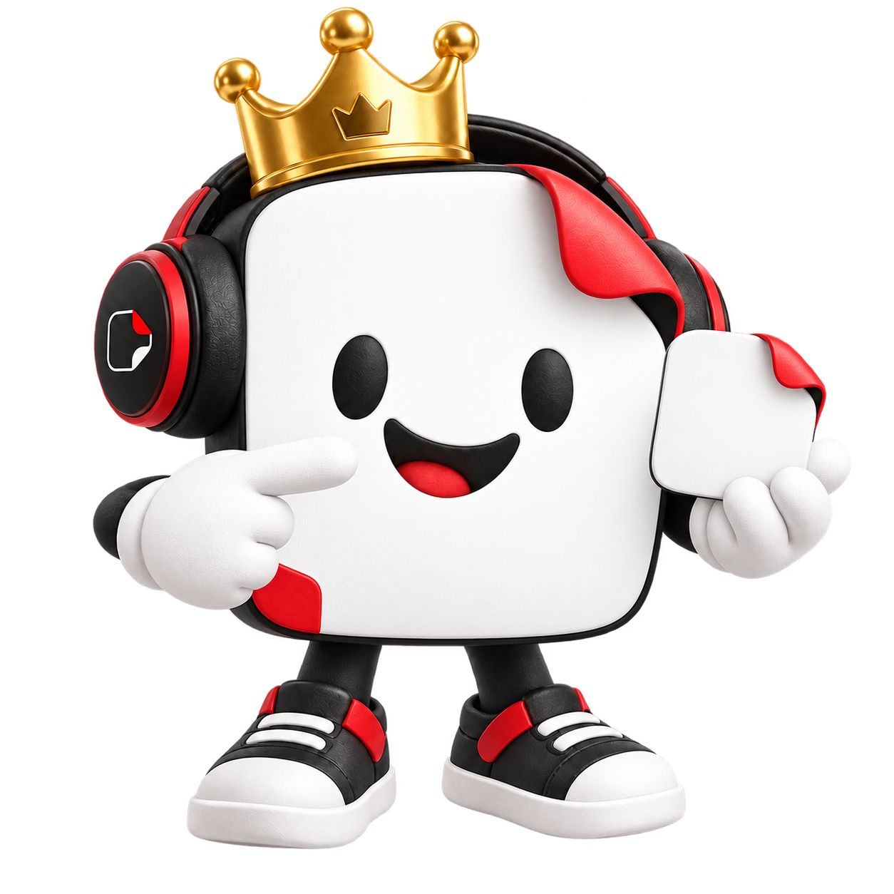 Mascote original apresentando uma figurinha em 3D